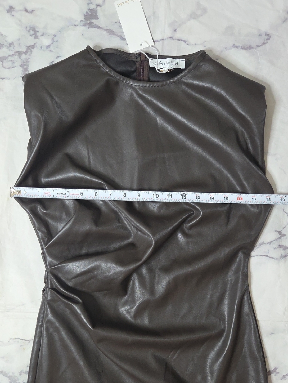 Sofie The Label Brown Faux Leather Dress - Picture 5 of 7